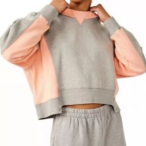 Free People Gray and Peach Sweatshirt